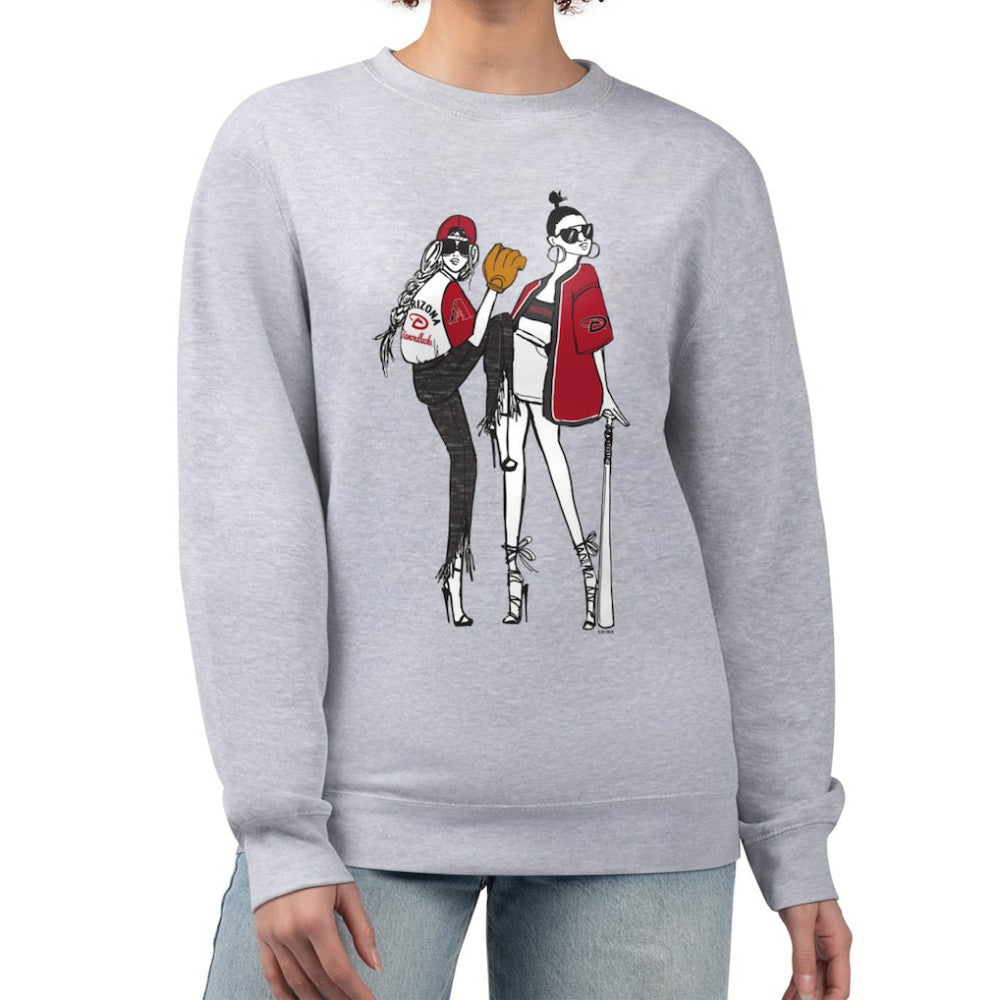 Arizona Diamondbacks G-III 4Her by Carl Banks Women's Baseball Girls Fleece Pullover Sweatshirt Heather Gray