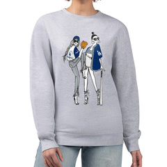 Los Angeles Dodgers G-III 4Her by Carl Banks Women's Baseball Girls Fleece Pullover Sweatshirt Heather Gray