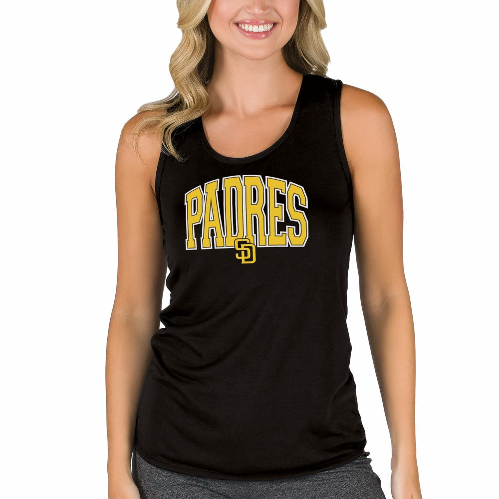 San Diego Padres Concepts Sport Women's Marathon Racerback Tank Top Black