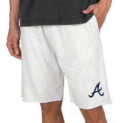 Atlanta Braves Concepts Sport Mainstream Terry Tri-Blend Shorts Oatmeal