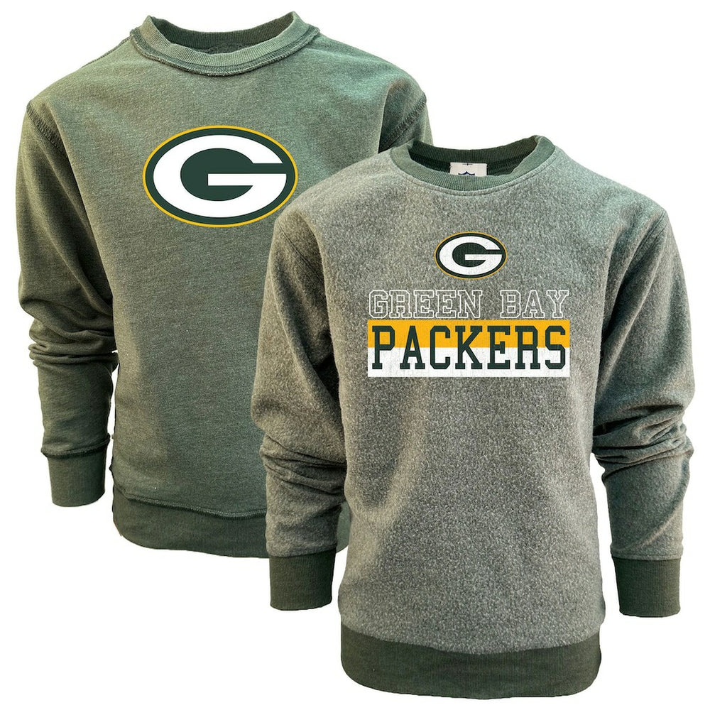 Green Bay Packers Wes & Willy Youth Reversible Fleece Pullover Sweatshirt - Green discount