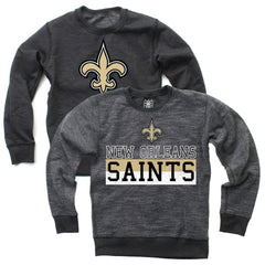 New Orleans Saints Wes & Willy Youth Reversible Fleece Pullover Sweatshirt - Black for sale