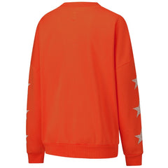 Cincinnati Bengals Gameday Couture Women's Rhinestone Star Sleeve Settle the Score Oversized Pullover Sweatshirt - Orange for sale