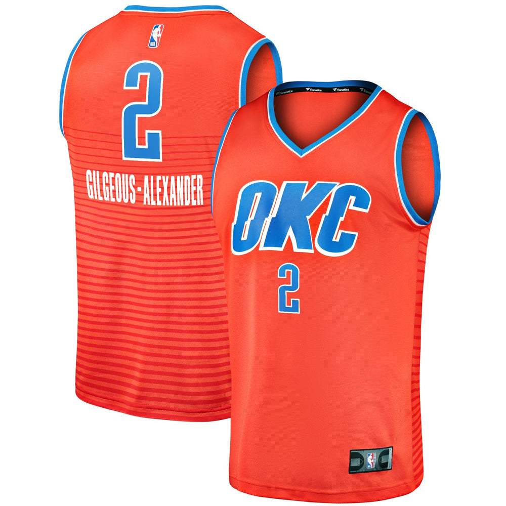 Shai Gilgeous-Alexander Oklahoma City Thunder Fast Break Player Jersey - Statement Edition - Orange online