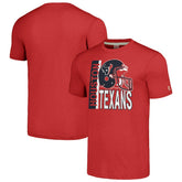 Houston Texans Homage Unisex Helmet Stripe Tri-Blend T-Shirt - Red on sale