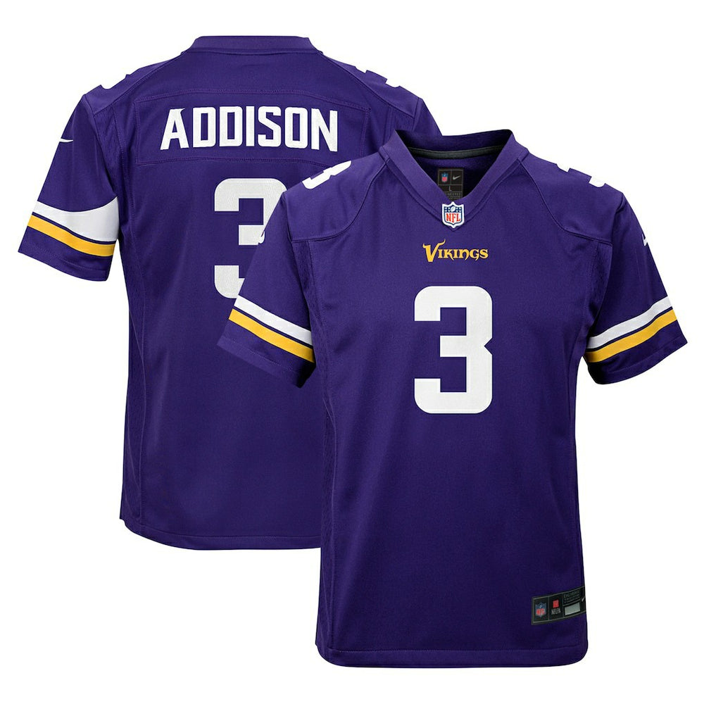 Jordan Addison Minnesota Vikings Youth Game Jersey - Purple cheap