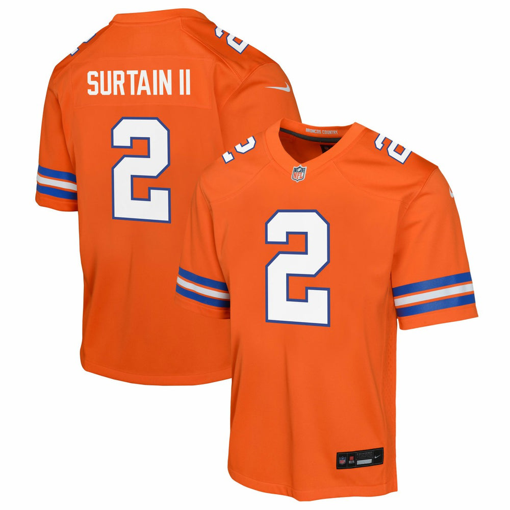 Patrick Surtain II Denver Broncos Youth Game Jersey - Orange sale