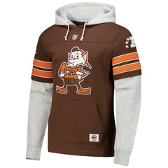 Cleveland Browns '47 Throwback Double Header Blitz Cornerback Hoodie - Brown cheap