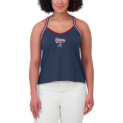 Atlanta Braves WEAR by Erin Andrews Women's Cross Strap Tank Top Navy