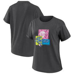 Texas Rangers WEAR by Erin Andrews Women's Domestic Box Color Boyfriend T-Shirt Charcoal
