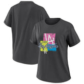 Los Angeles Dodgers WEAR by Erin Andrews Women's Domestic Box Color Boyfriend T-Shirt Charcoal