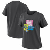 Minnesota Twins WEAR by Erin Andrews Women's Domestic Box Color Boyfriend T-Shirt Charcoal