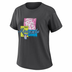 Minnesota Twins WEAR by Erin Andrews Women's Domestic Box Color Boyfriend T-Shirt Charcoal