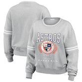 Houston Astros WEAR by Erin Andrews Women's Domestic Crest Pullover Sweatshirt Heather Gray