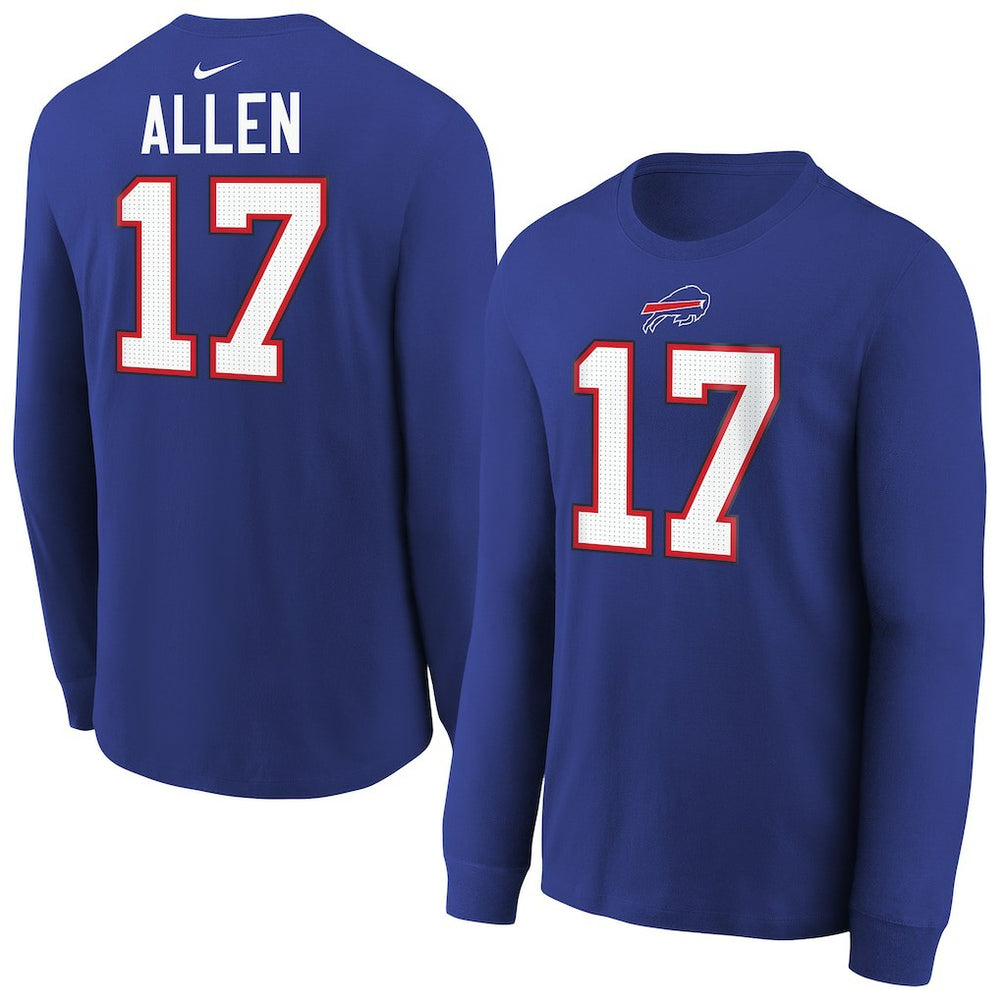 Josh Allen Buffalo Bills Youth Player Name & Number Long Sleeve T-Shirt - Royal sale