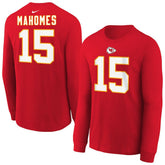 Patrick Mahomes Kansas City Chiefs Youth Player Name & Number Long Sleeve T-Shirt - Red discount