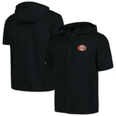 Cincinnati Reds Levelwear Recruit Short Sleeve Full-Zip Hoodie Black