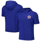 New York Mets Levelwear Recruit Short Sleeve Full-Zip Hoodie Royal