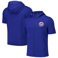 New York Mets Levelwear Recruit Short Sleeve Full-Zip Hoodie Royal