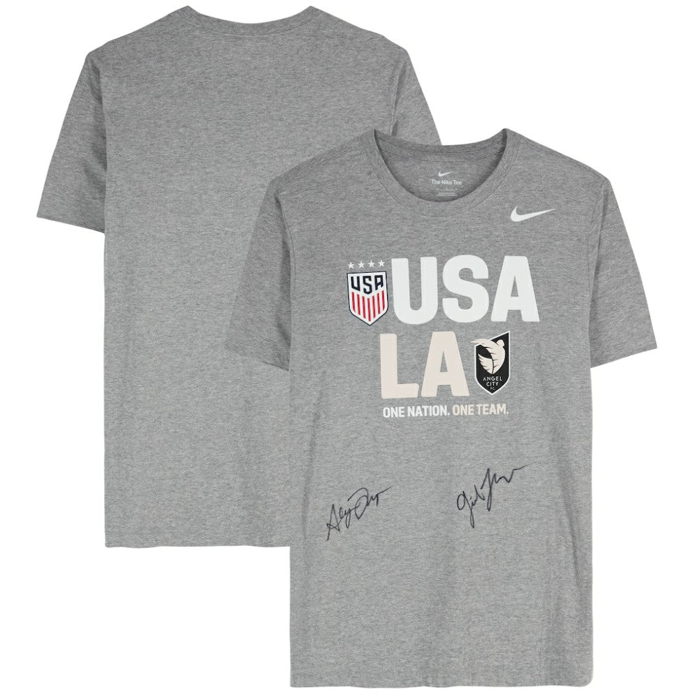 Gisele Thompson & Alyssa Thompson Angel City FC & USWNT Multi-Signed Gray T-Shirt for sale