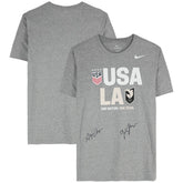 Gisele Thompson & Alyssa Thompson Angel City FC & USWNT Multi-Signed Gray T-Shirt for sale