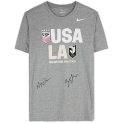 Gisele Thompson & Alyssa Thompson Angel City FC & USWNT Multi-Signed Gray T-Shirt for sale