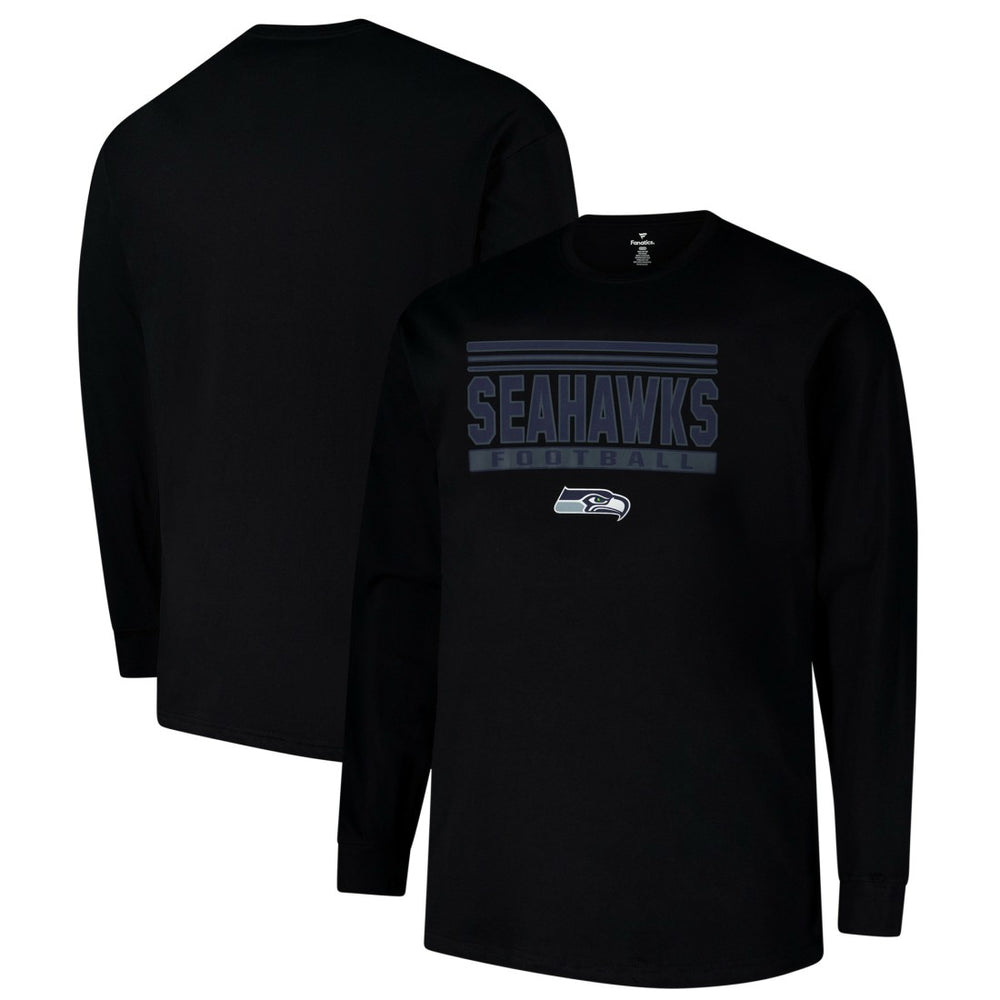 Seattle Seahawks Profile Big & Tall Pop Long Sleeve T-Shirt - Black cheap