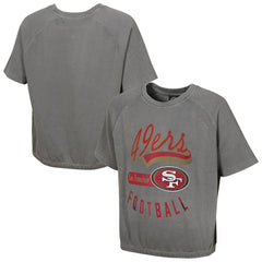 San Francisco 49ers Women's Mineral Wash Short Sleeve Top - Gray on sale