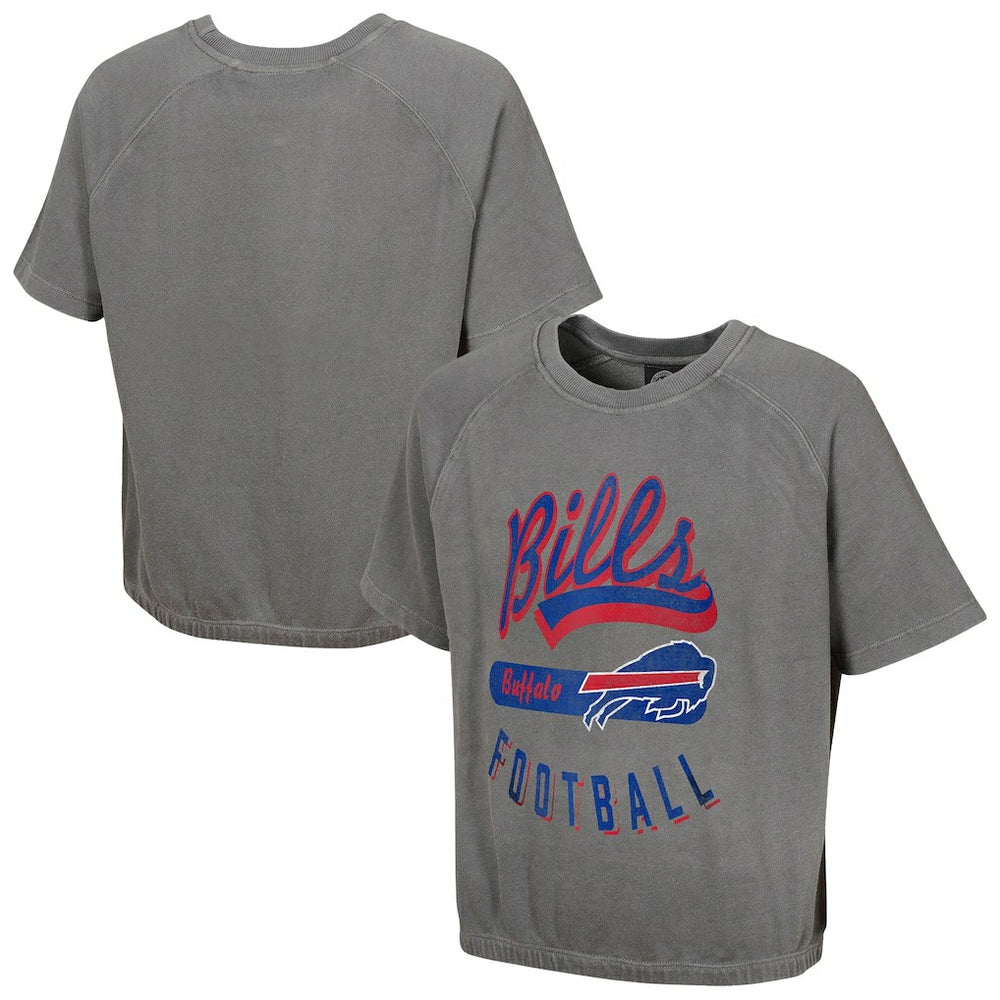 Buffalo Bills Women's Mineral Wash Short Sleeve Top - Gray for sale