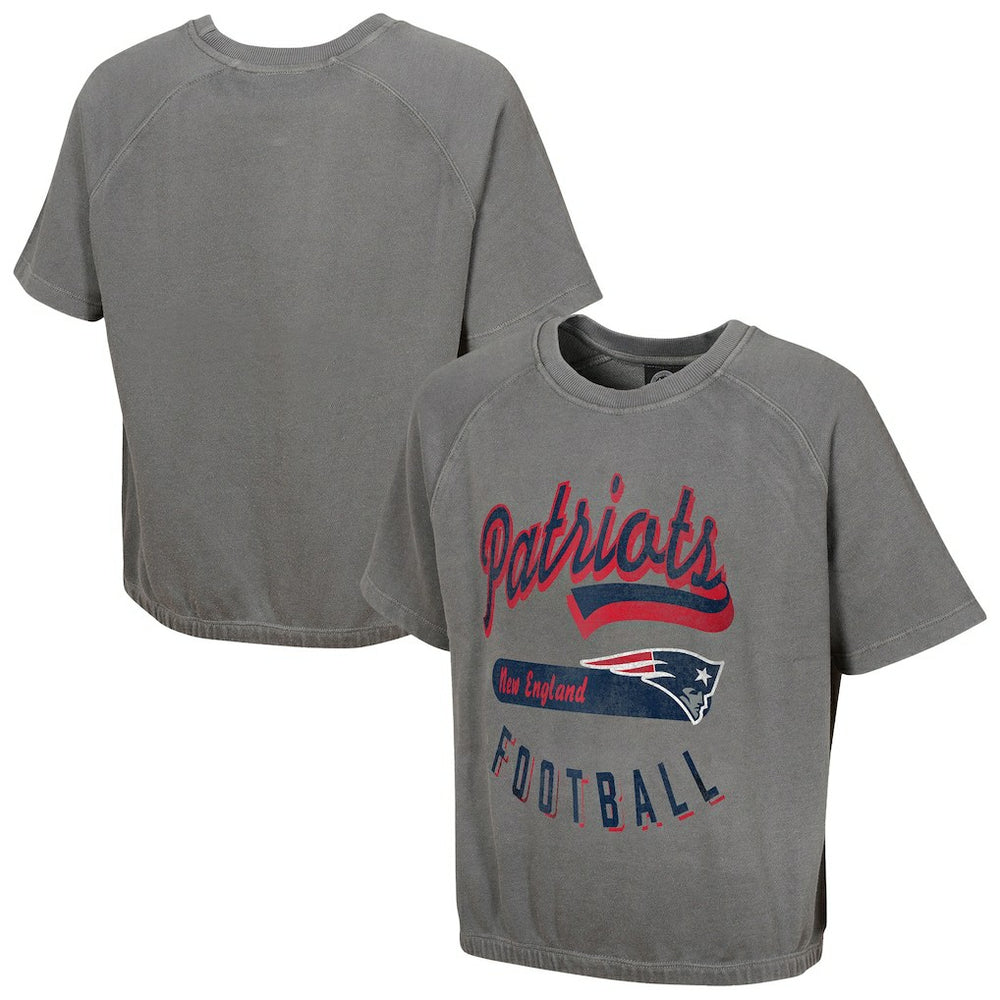 New England Patriots Women's Mineral Wash Short Sleeve Top - Gray sale