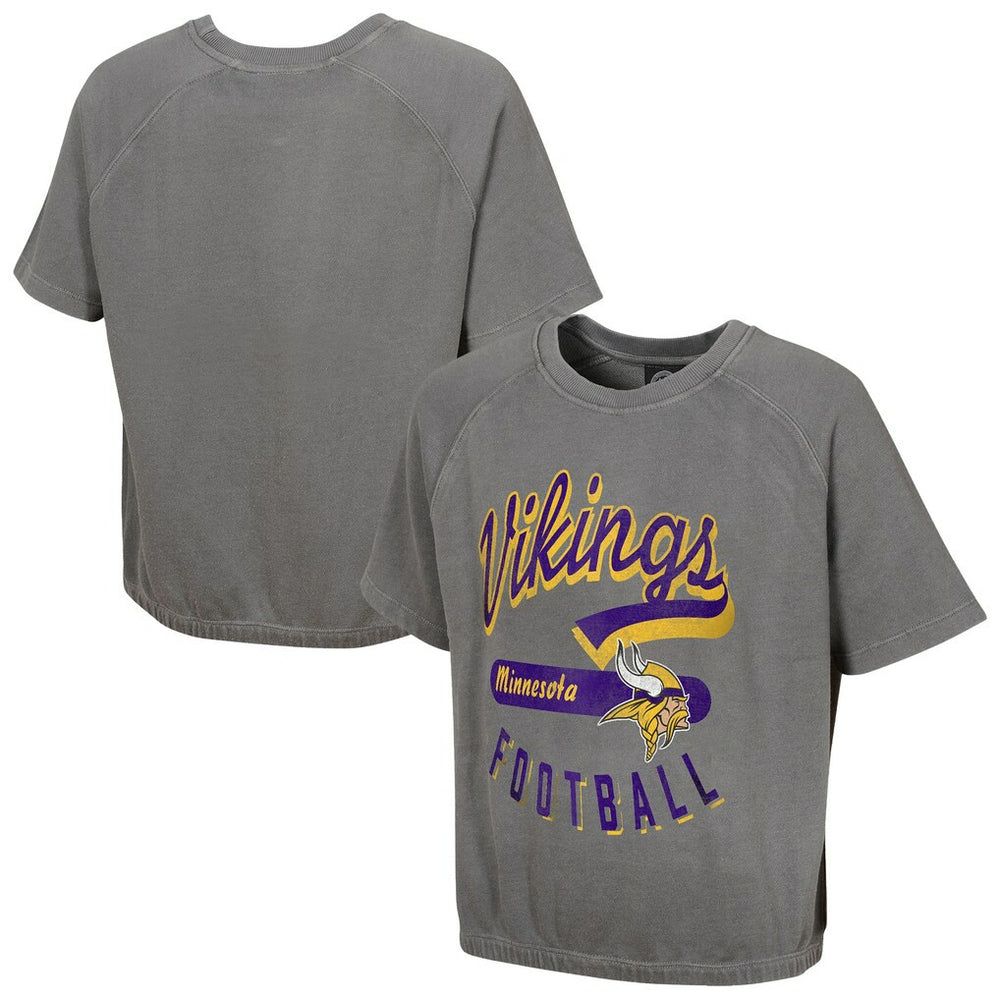 Minnesota Vikings Women's Mineral Wash Short Sleeve Top - Gray for sale