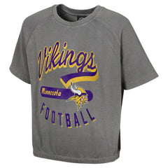 Minnesota Vikings Women's Mineral Wash Short Sleeve Top - Gray for sale