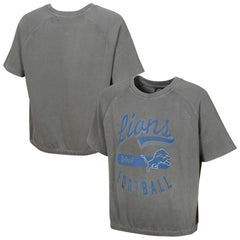 Detroit Lions Women's Mineral Wash Short Sleeve Top - Gray discount