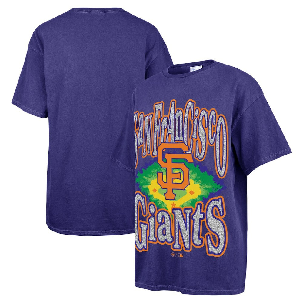 San Francisco Giants Women's Flashing Lights Boyfriend T-Shirt Navy
