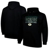 Green Bay Packers Big & Tall Pop Pullover Hoodie - Black cheap