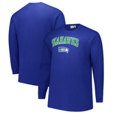 Seattle Seahawks Big & Tall Throwback Thermal Long Sleeve T-Shirt - Royal on sale
