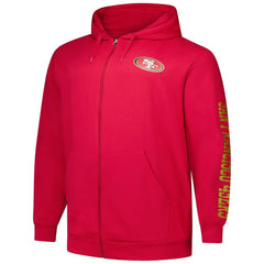 San Francisco 49ers Big & Tall Sleeve Hit Full-Zip Hoodie - Scarlet for sale