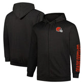 Cleveland Browns Big & Tall Sleeve Hit Full-Zip Hoodie - Heather Charcoal outlet