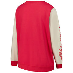 Chicago Bulls '47 Women's Plus Size Oversized Rise Andie Pullover Sweatshirt - Red for sale