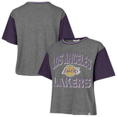 Los Angeles Lakers '47 Women's Rise Clubhouse Ziggy Color Block T-Shirt - Gray shop