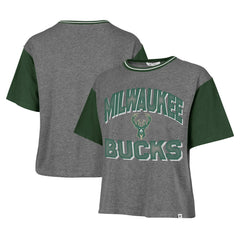 Milwaukee Bucks '47 Women's Rise Clubhouse Ziggy Color Block T-Shirt - Gray outlet