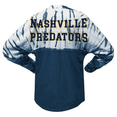 Nashville Predators Spirit Jersey Unisex Crystal Half Dye Long Sleeve T-Shirt - Navy T-shirts
