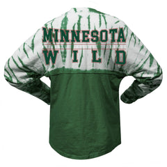 Minnesota Wild Spirit Jersey Unisex Crystal Half Dye Long Sleeve T-Shirt - Green T-shirts