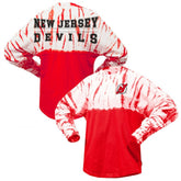 New Jersey Devils Spirit Jersey Unisex Crystal Half Dye Long Sleeve T-Shirt - Red T-shirts