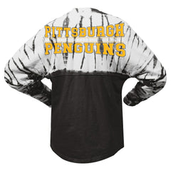 Pittsburgh Penguins Spirit Jersey Unisex Crystal Half Dye Long Sleeve T-Shirt - Black T-shirts