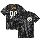 T.J. Watt Pittsburgh Steelers Women's Player Name & Number V-Neck Fashion Jersey - Black outlet