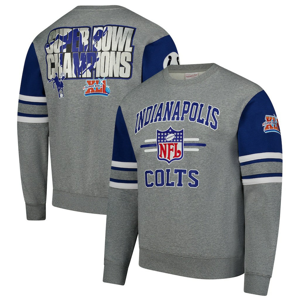 Indianapolis Colts All Over 4.0 Vintage Logo Pullover Sweatshirt - Heather Gray sale