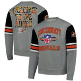 Cincinnati Bengals All Over 4.0 Vintage Logo Pullover Sweatshirt - Heather Gray sale