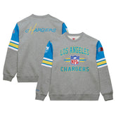 Los Angeles Chargers All Over 4.0 Vintage Logo Pullover Sweatshirt - Heather Gray on sale