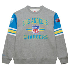 Los Angeles Chargers All Over 4.0 Vintage Logo Pullover Sweatshirt - Heather Gray on sale